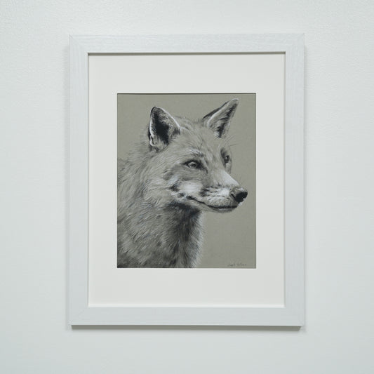 Fox's Smile original charcoal drawing