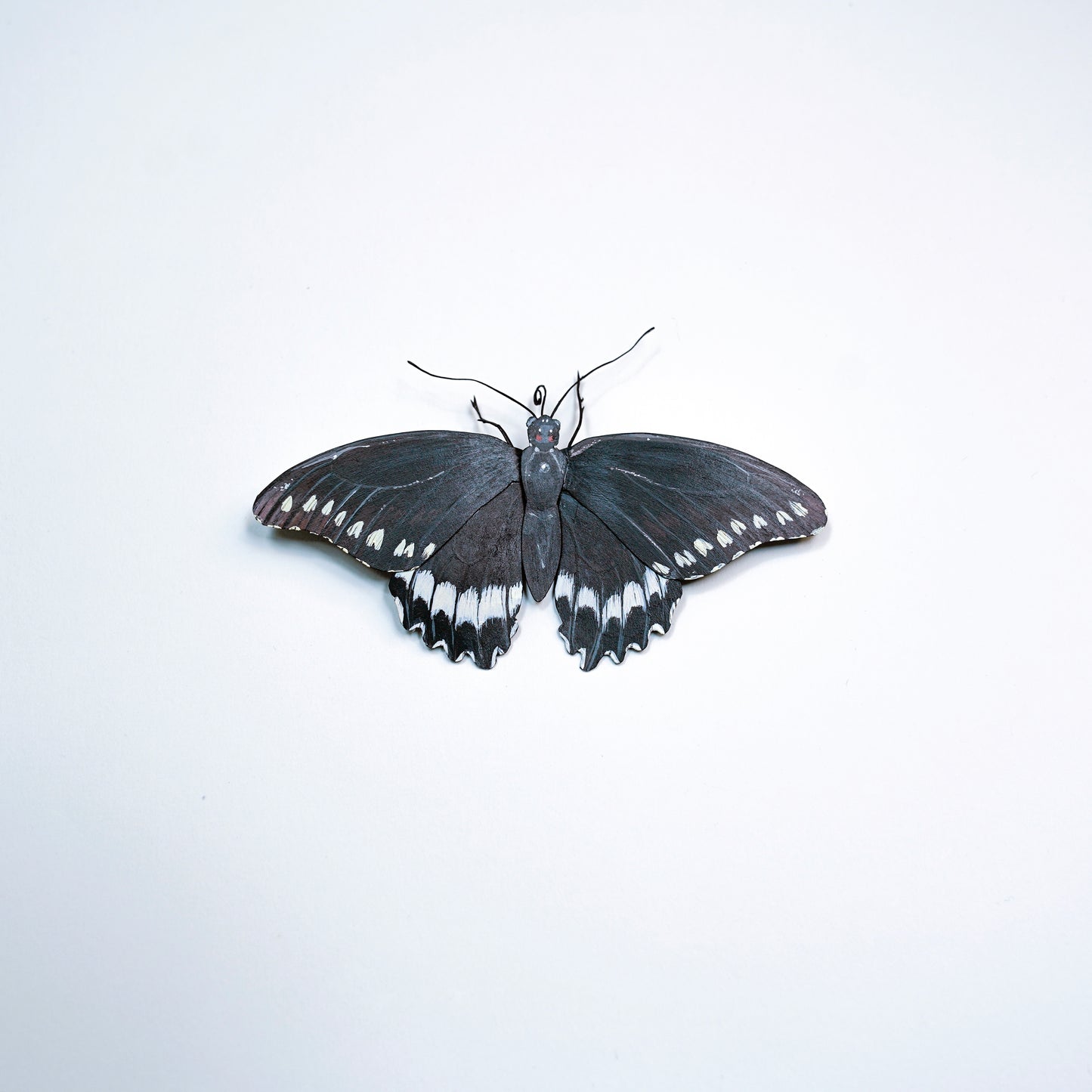 A Polydamas Swallowtail Butterfly art sculpture, displayed flat against a clean white background.
