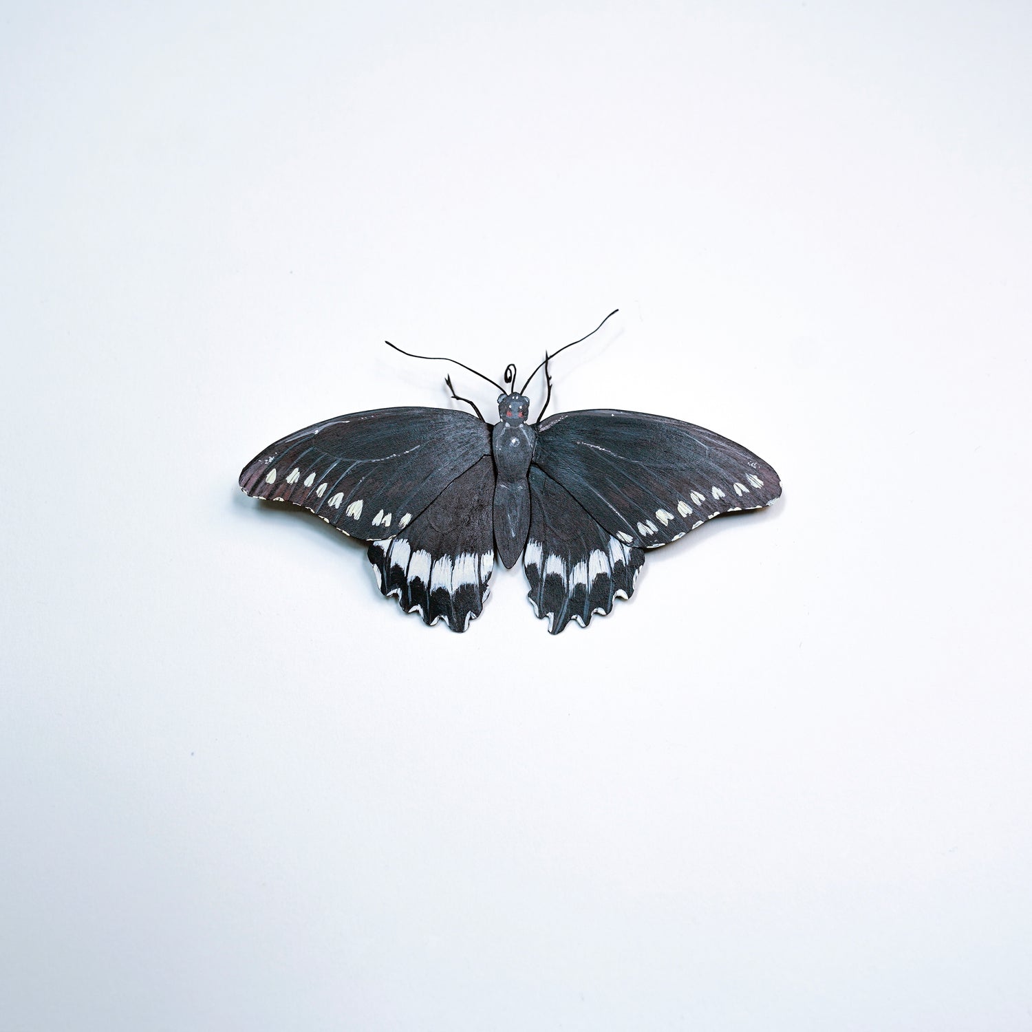 A  Polydamas Swallowtail Butterfly art sculpture, displayed flat against a clean white background.